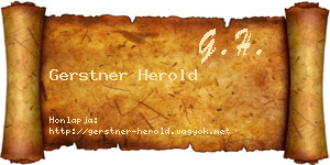 Gerstner Herold névjegykártya